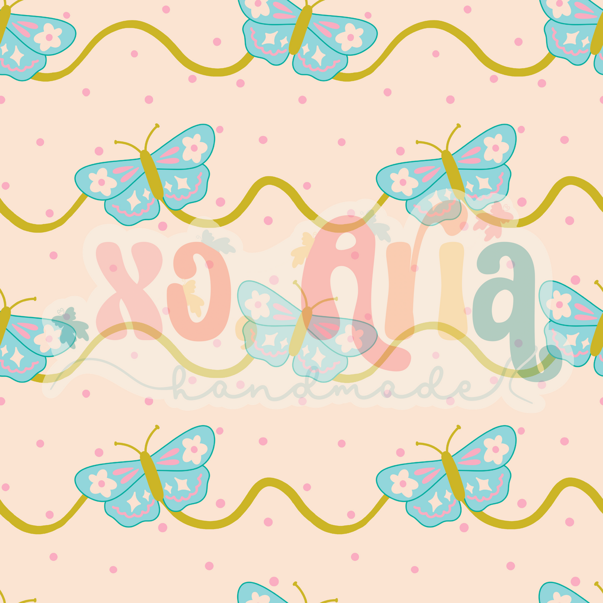 Wavy Butterflies (Cream)