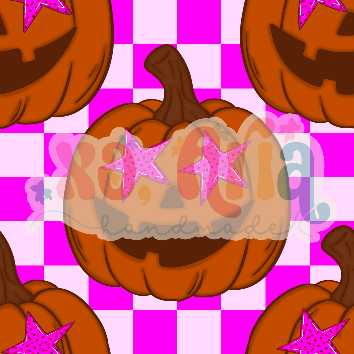 Pink Checkered Pumpkins
