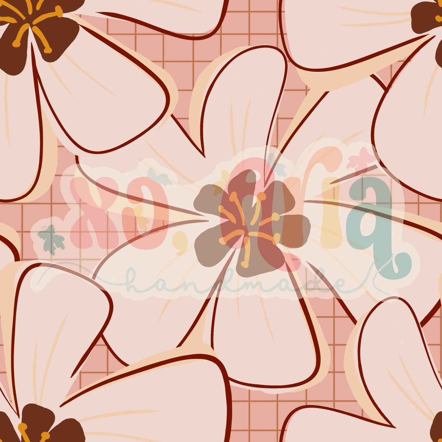 Floral Pink Grid