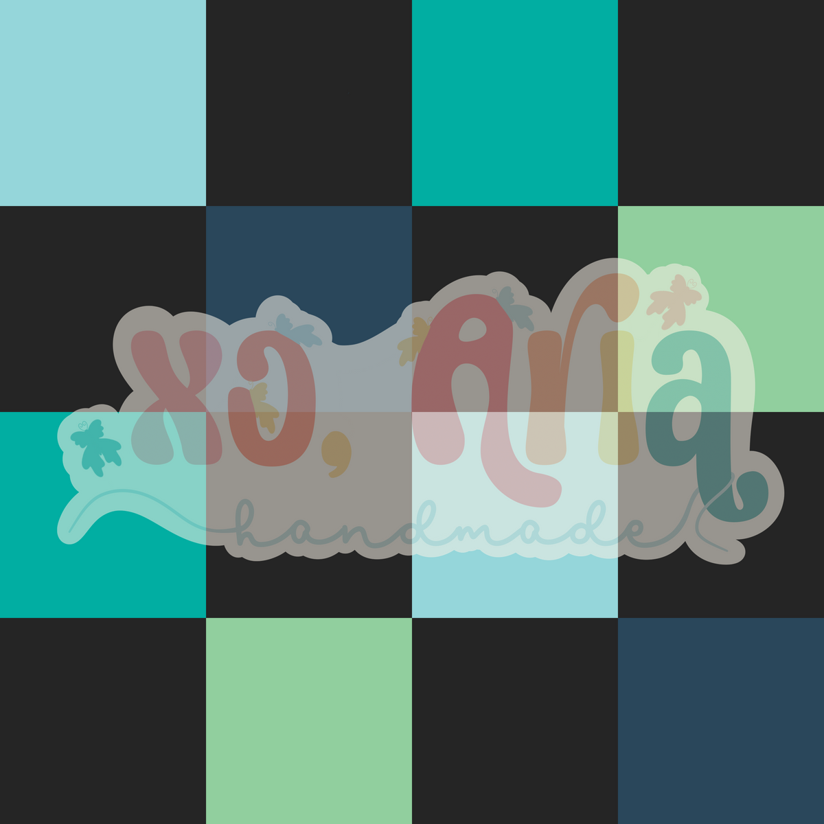 Blue Green Checkers (Dark)