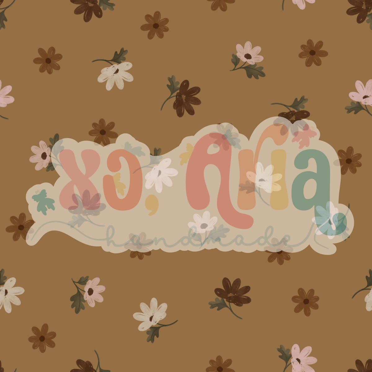 Brown Boho Floral
