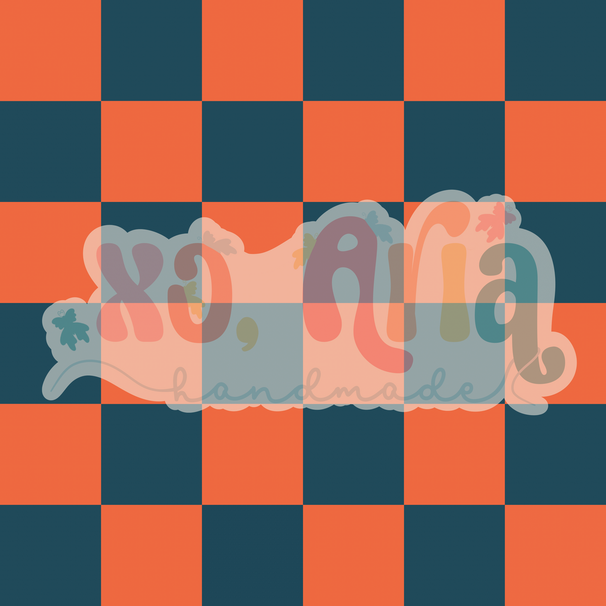 Dark Blue & Orange Checkers