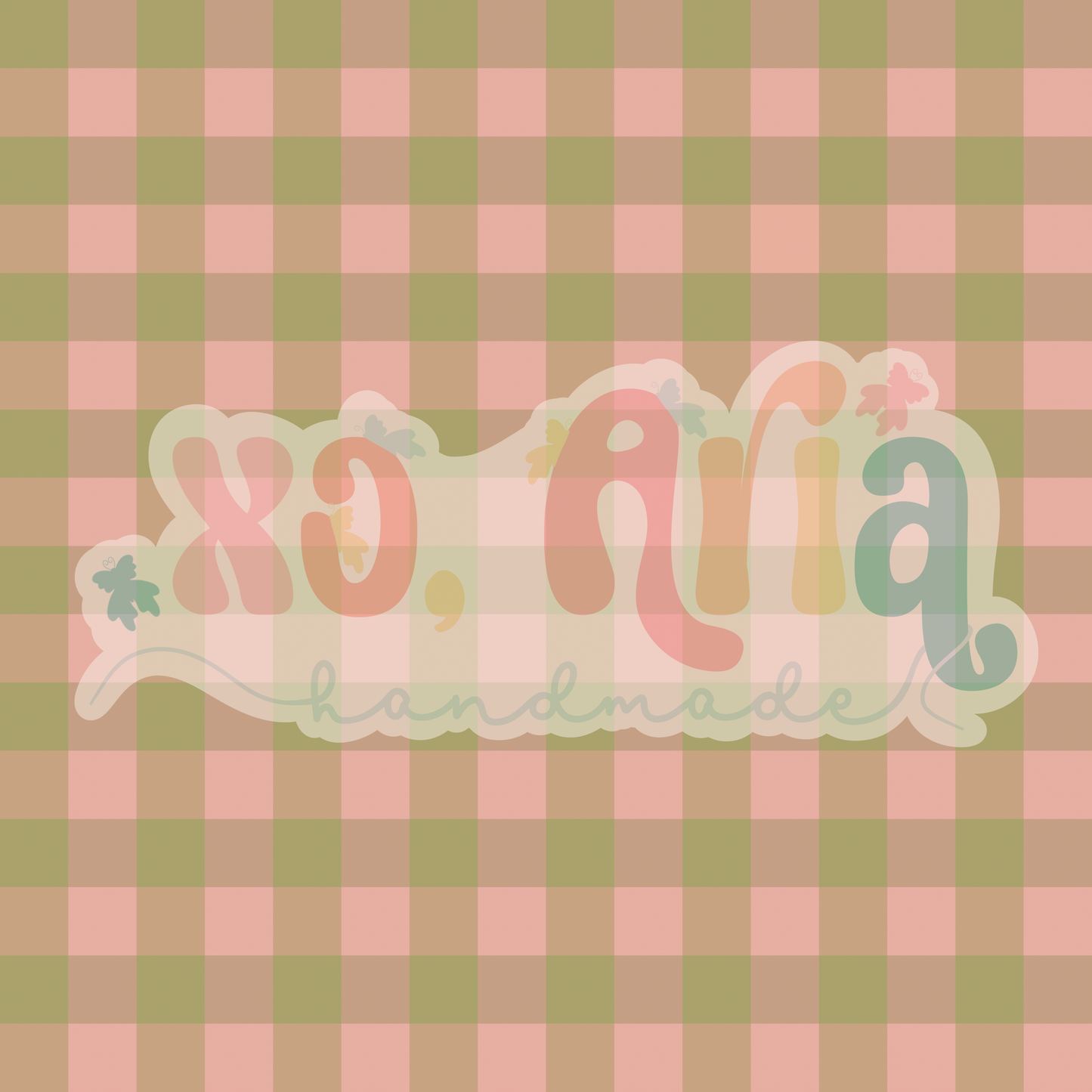 Gingham Green & Pink
