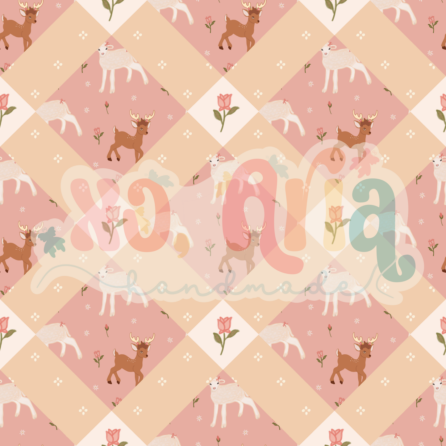 Quilt Pink Baby Animals