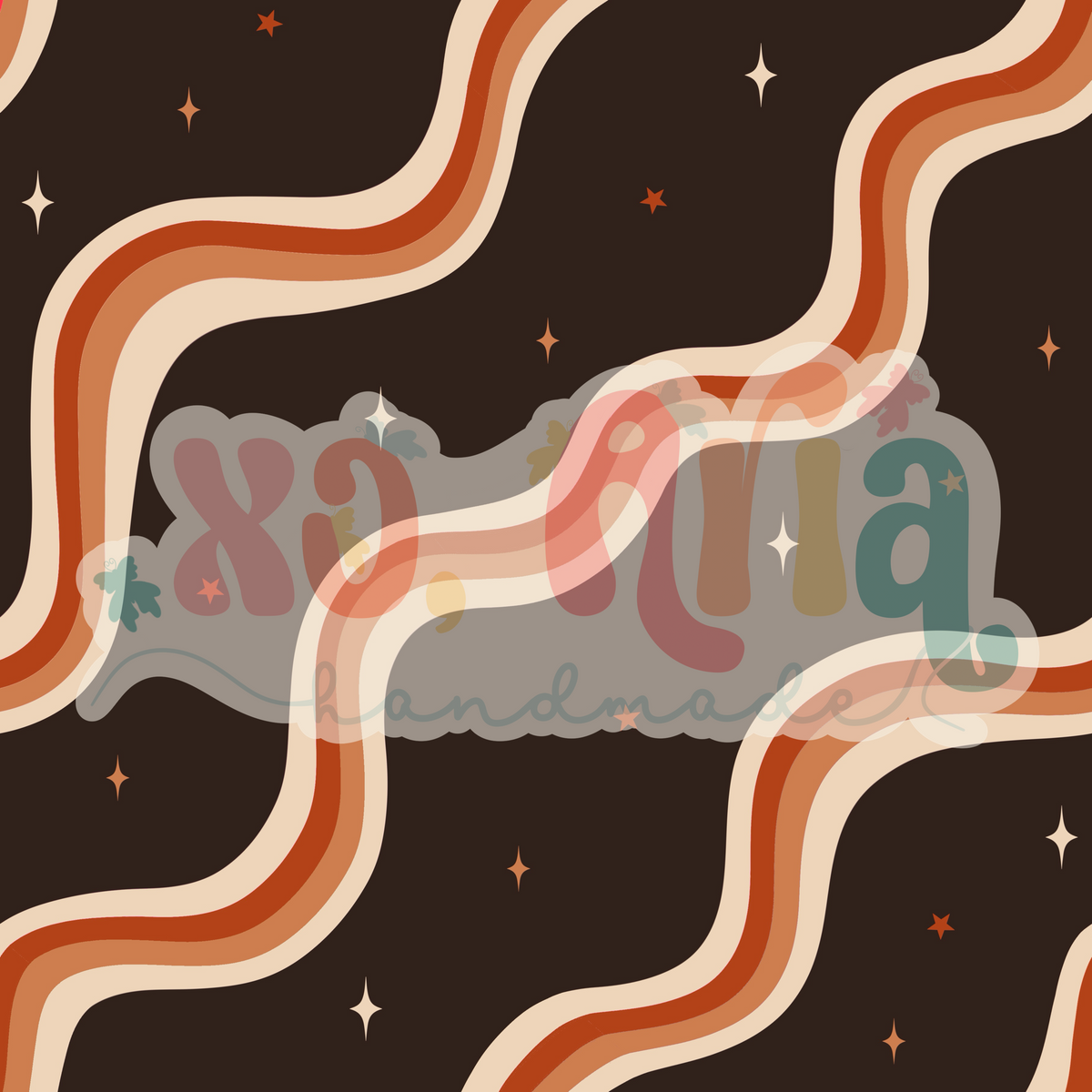 Brown Wavy Stripes Coord