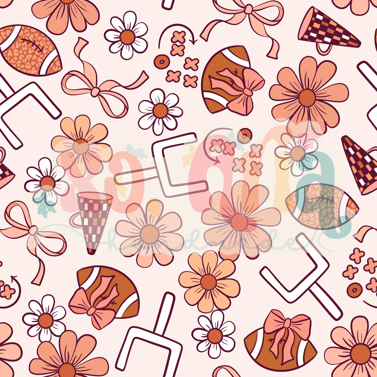 Girly Bow Fall Football