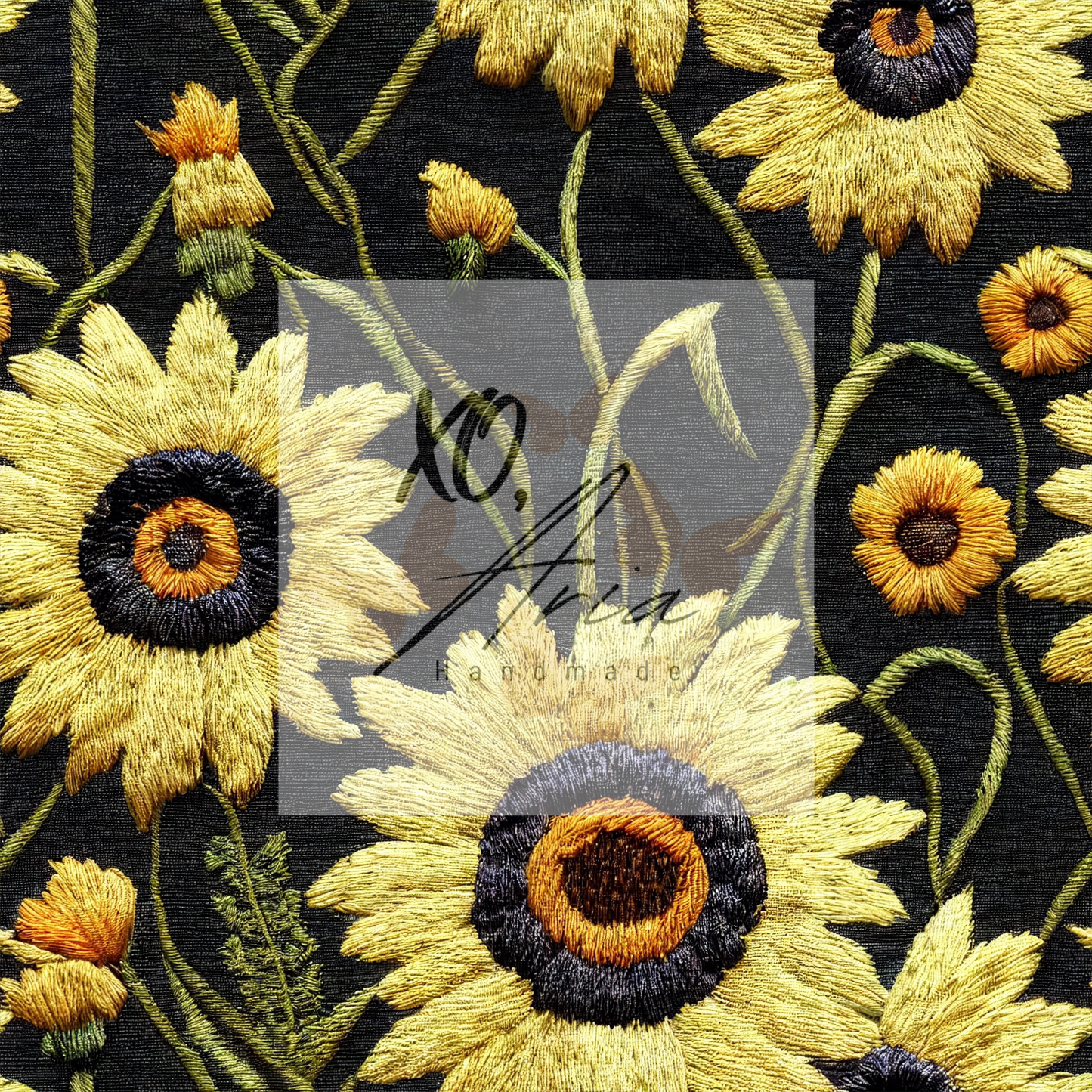 Faux Embroidered Sunflowers
