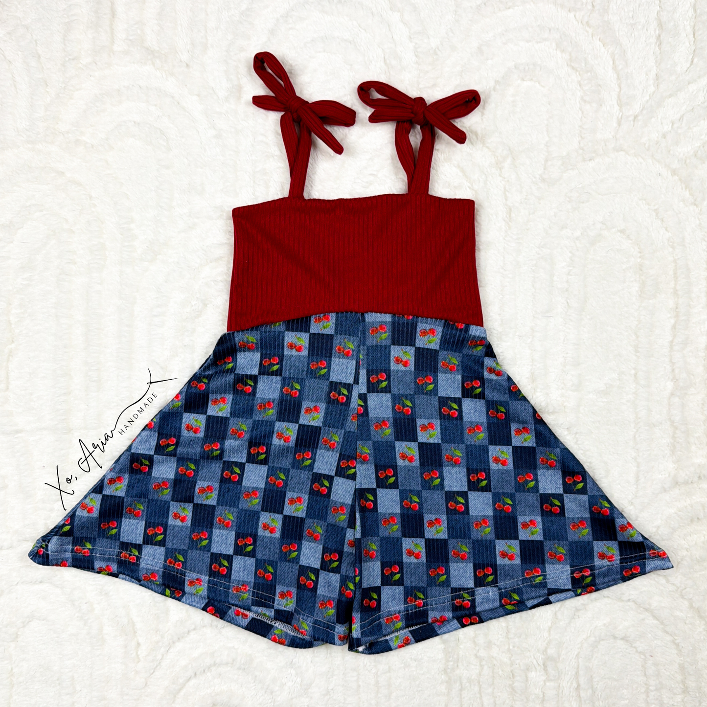 3T RTS - Cherry Brinn Shorts Romper