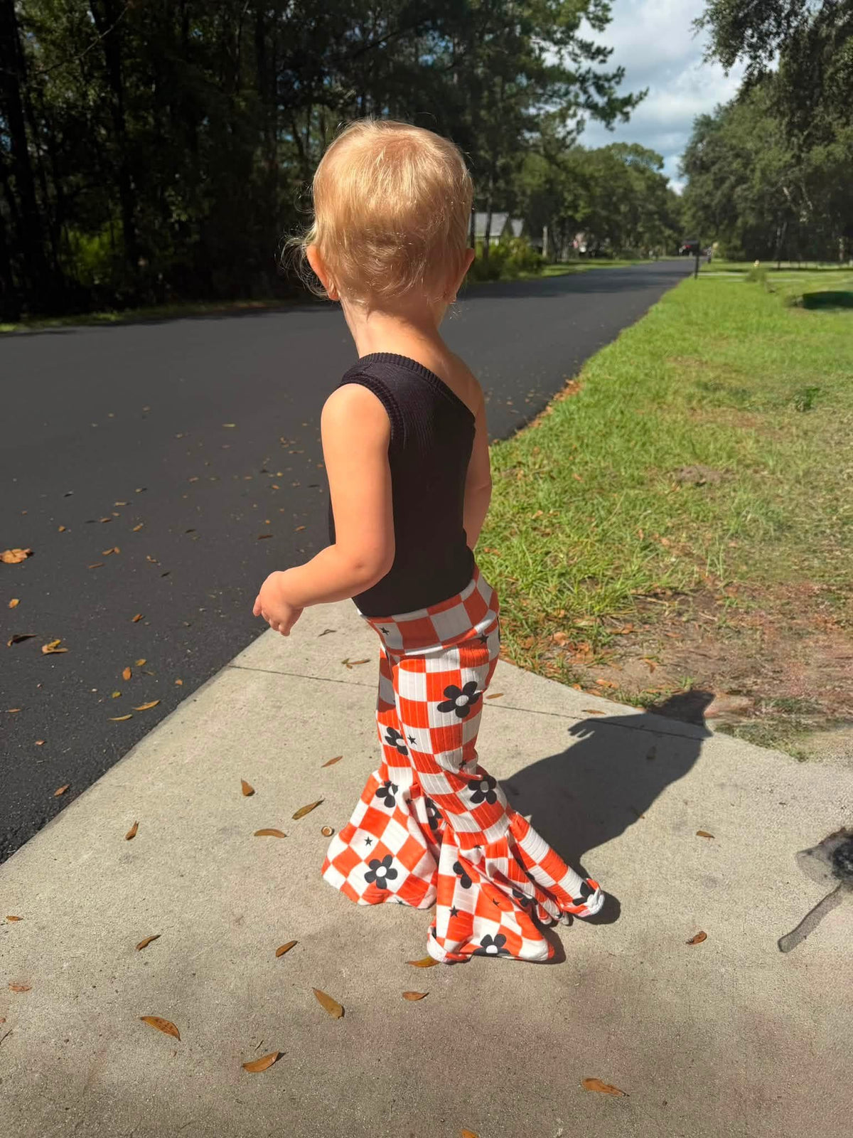 Orange & Black Floral Checkers
