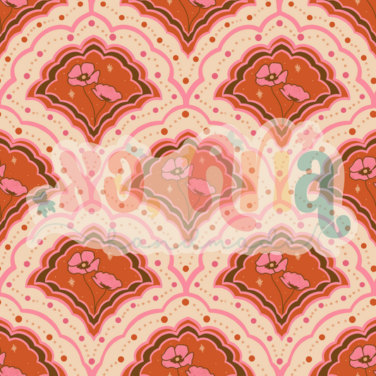 Orange Pink Floral