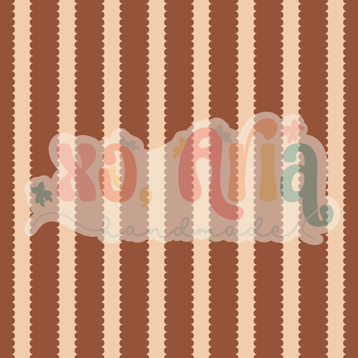Scalloped Stripes Brown