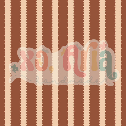 Scalloped Stripes Brown