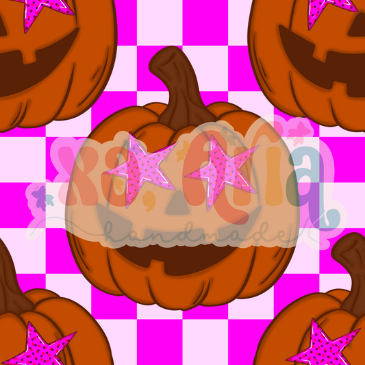 Pink Checkered Pumpkins