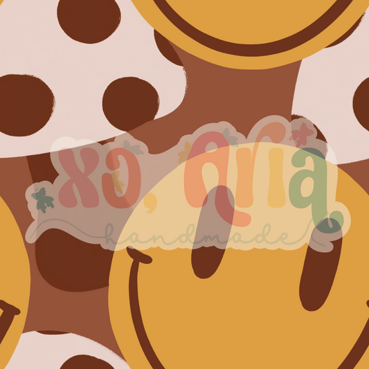 Retro Smileys Brown