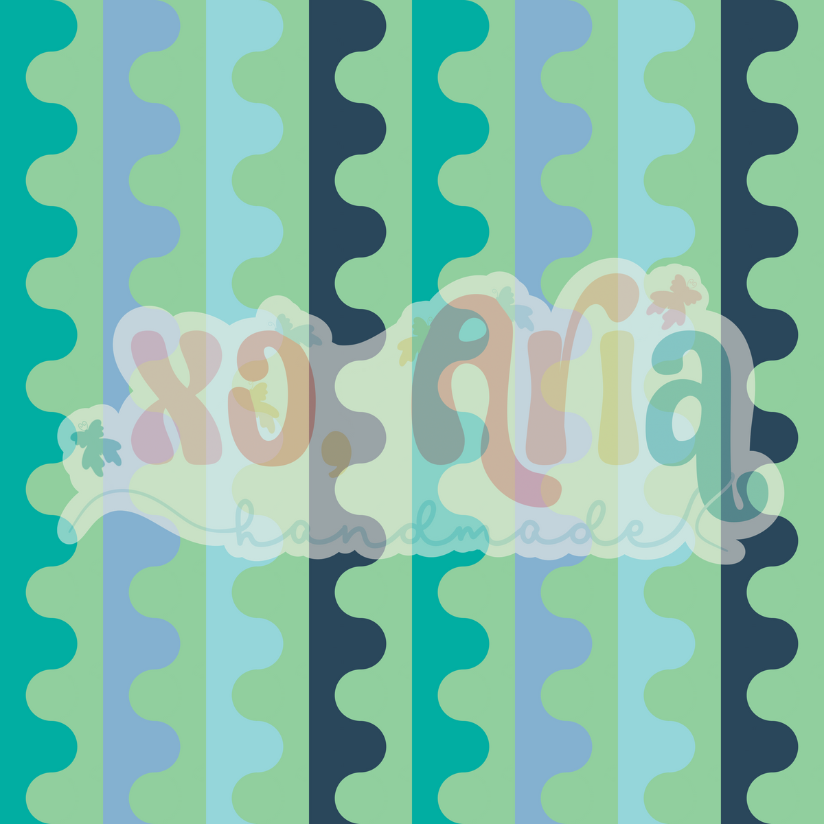 Blue Green Wavy Lines