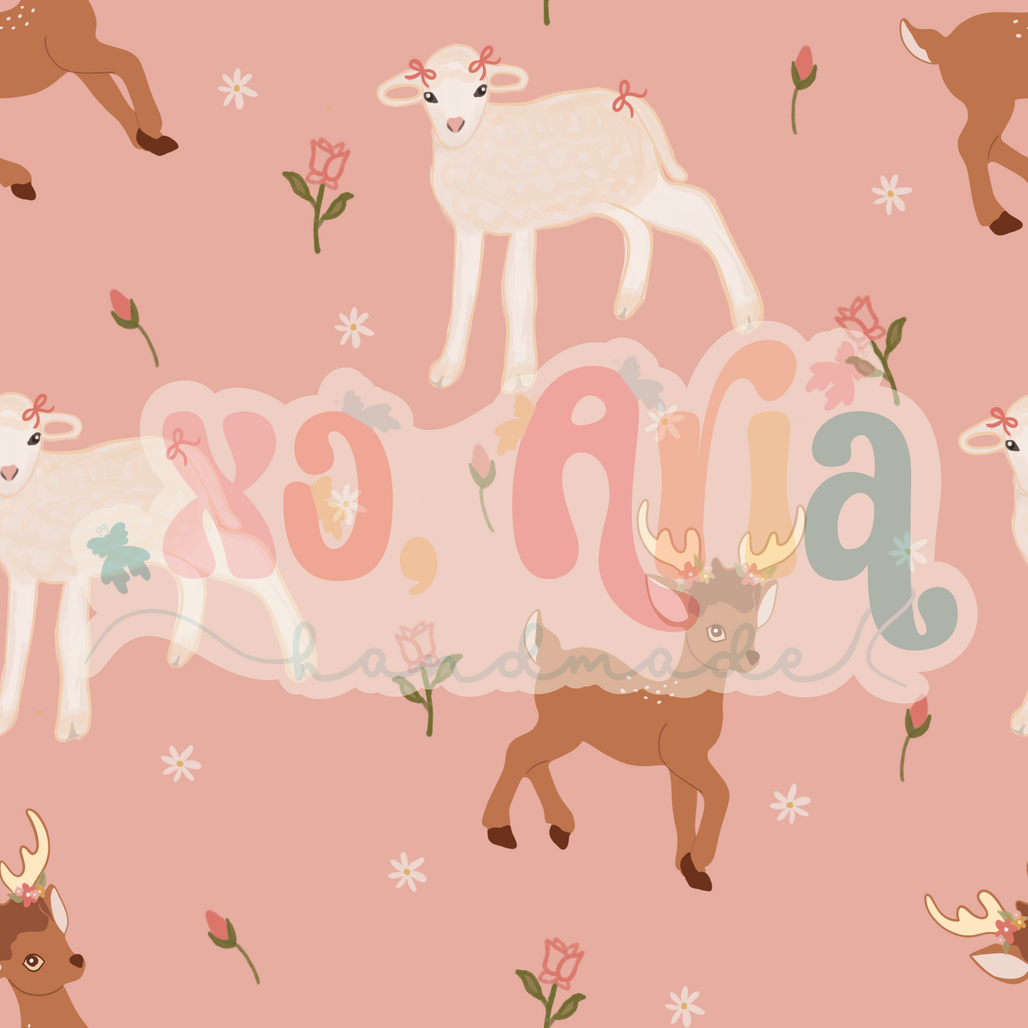 Baby Woodland Animals Pink
