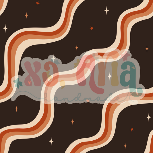 Brown Wavy Stripes Coord