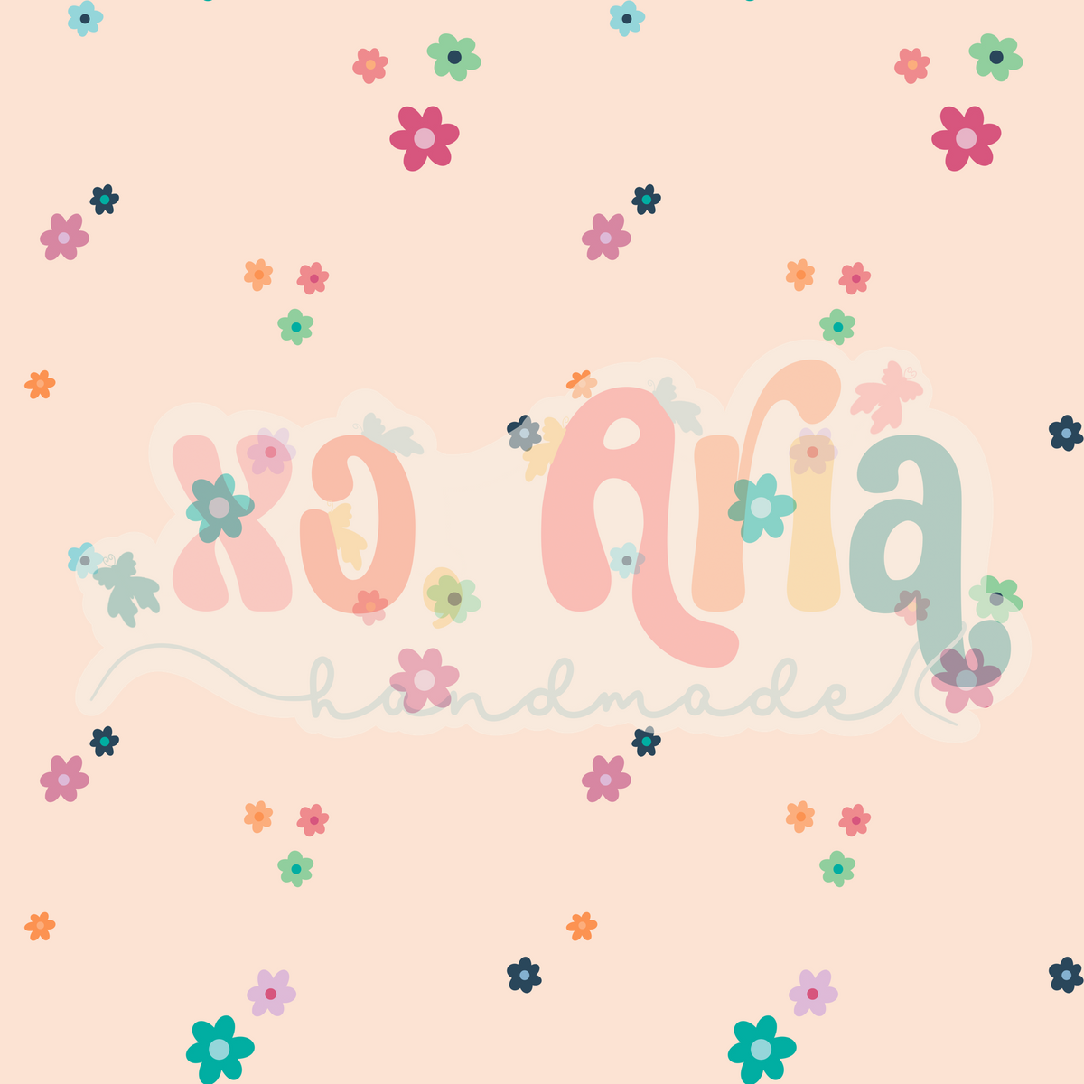 Colorful Flowers (Cream)