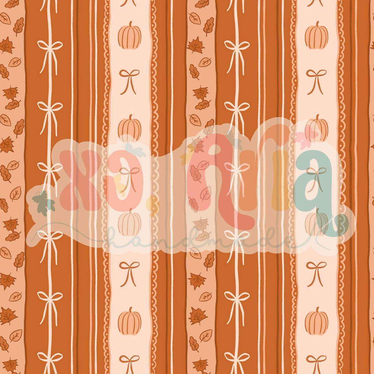 Fall Pumpkin Bow Stripe