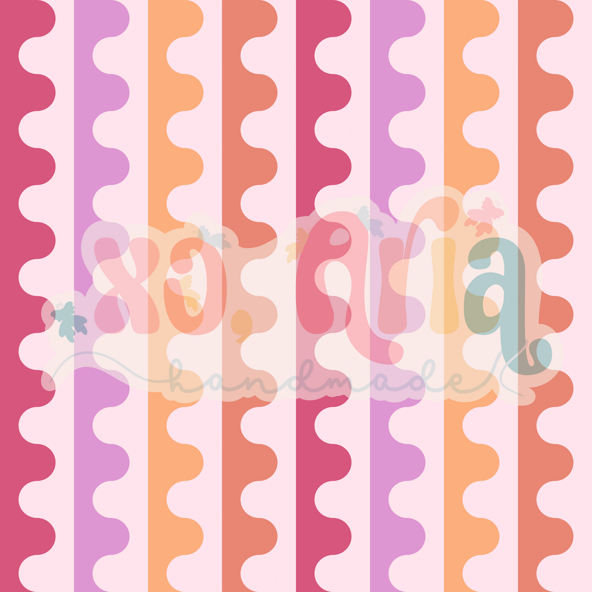 Wavy Stripes (Multicolored Pink)