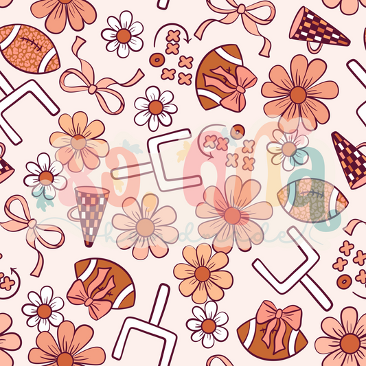 Girly Bow Fall Football
