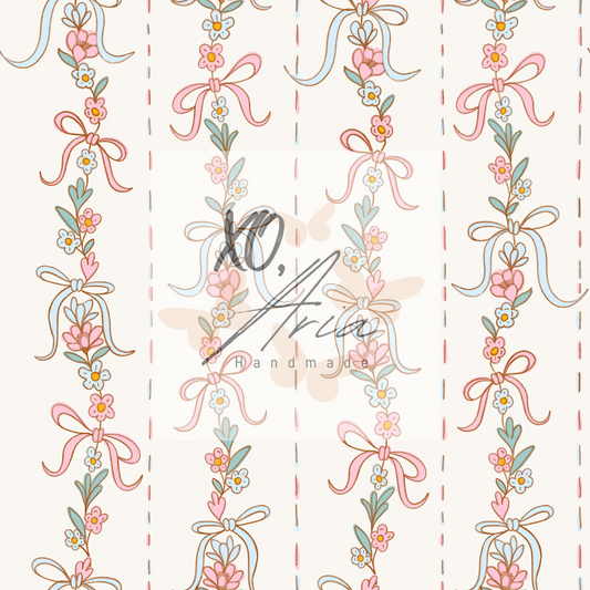 Floral Bow Stripes