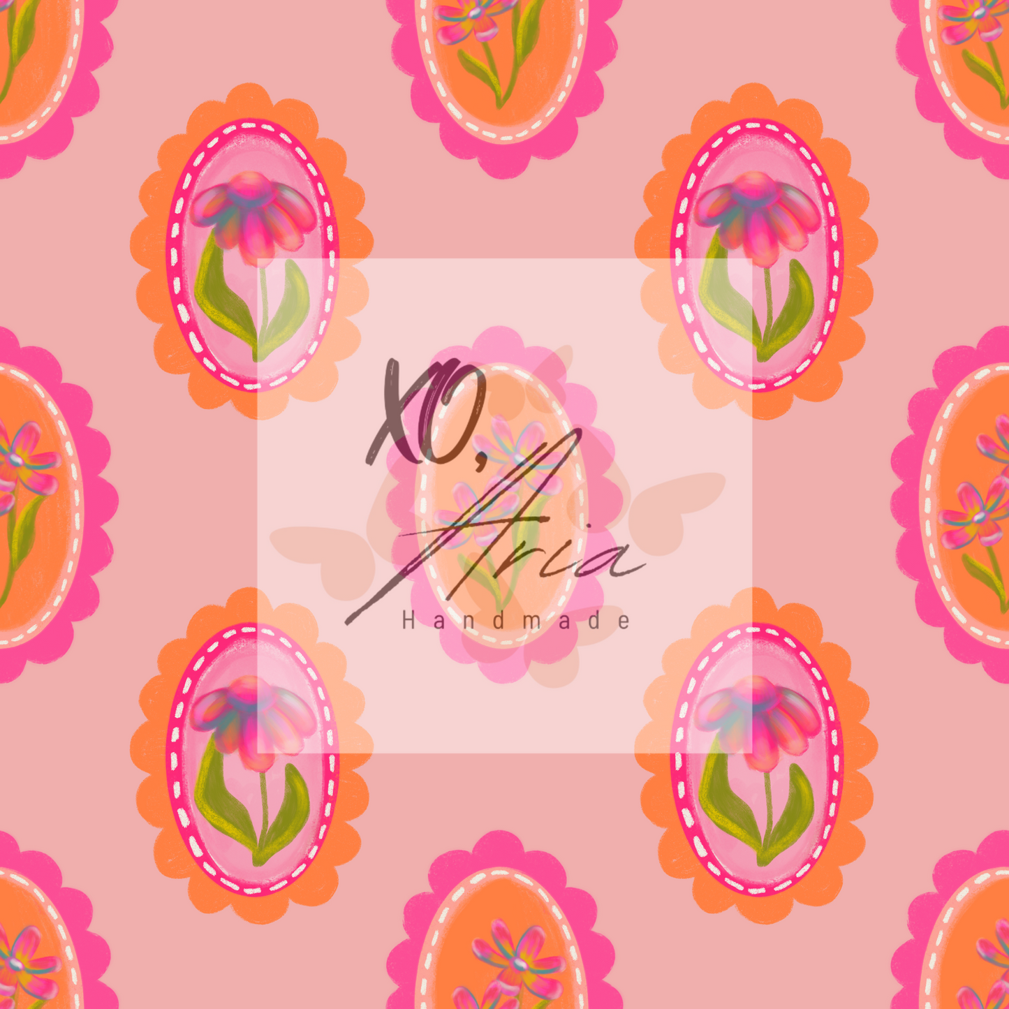 Pink & Orange Floral Frames