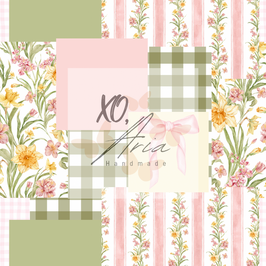 Green & Pink Floral Patchwork