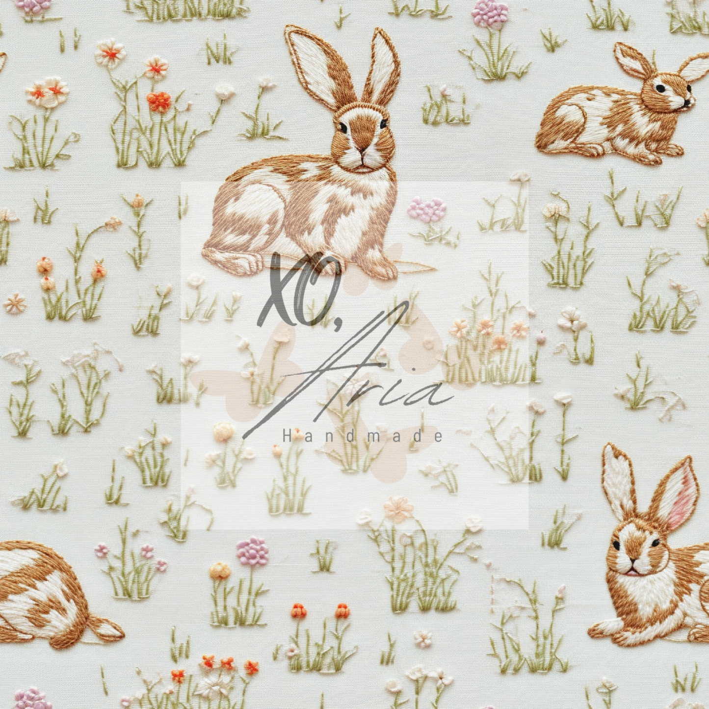 Faux Embroidered Bunnies