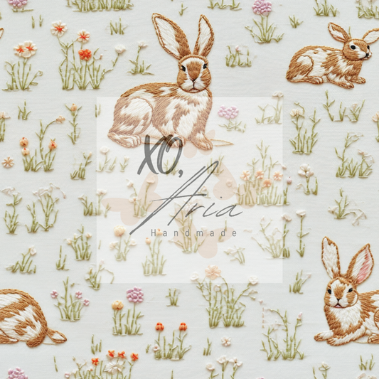 Faux Embroidered Bunnies