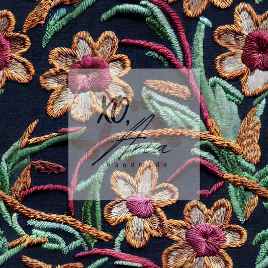 Faux Embroidered Floral