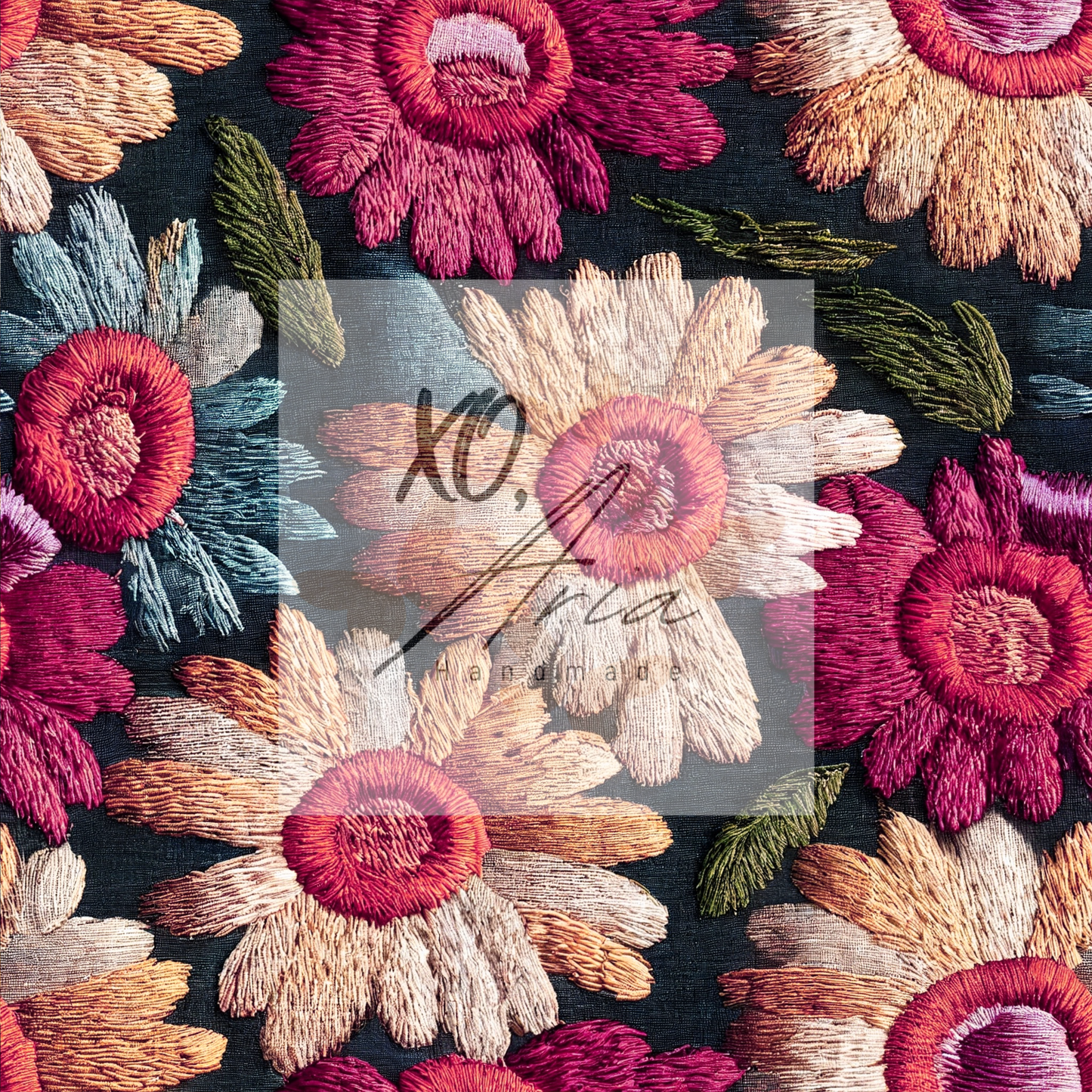 Faux Embroidered Flowers