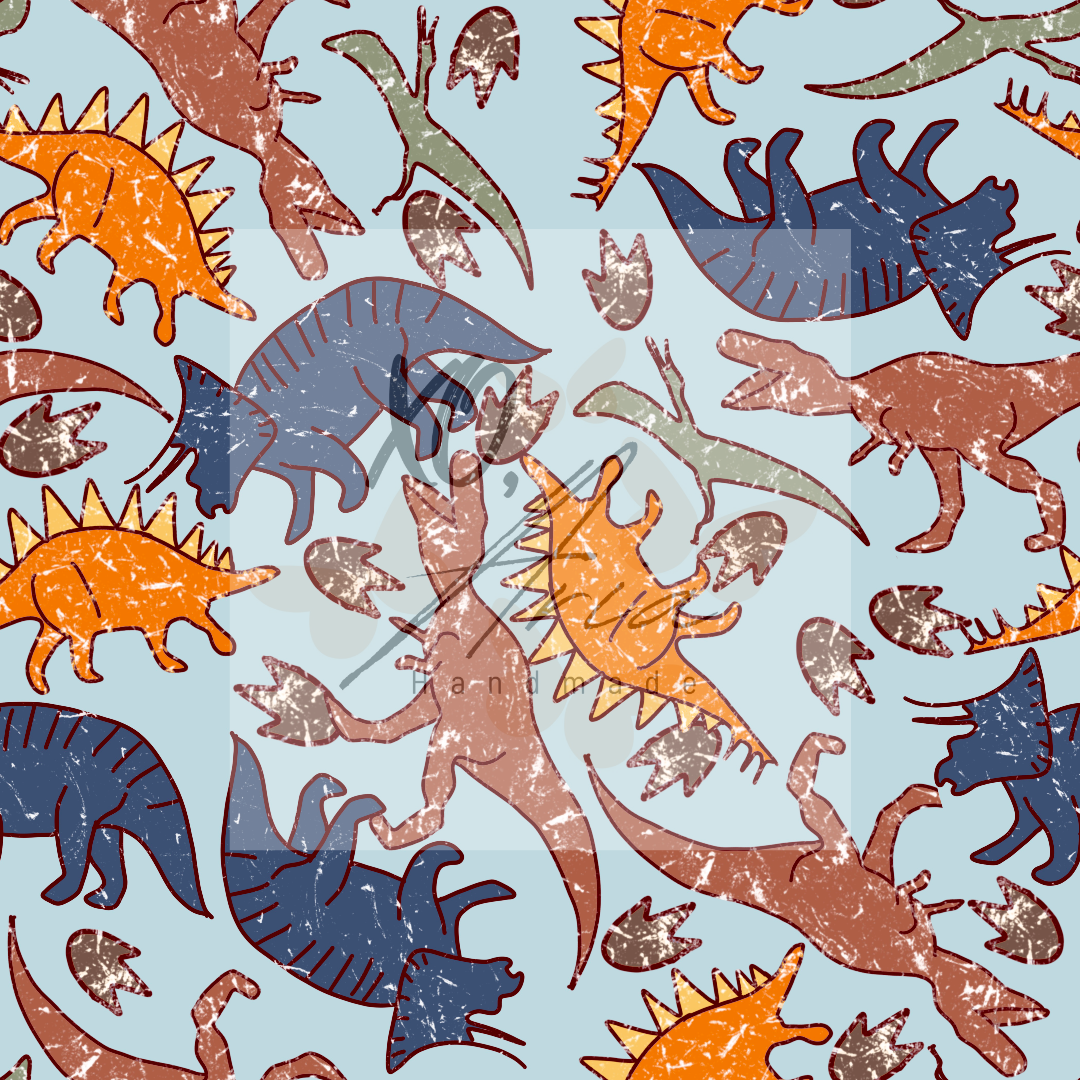 Dinos on Blue