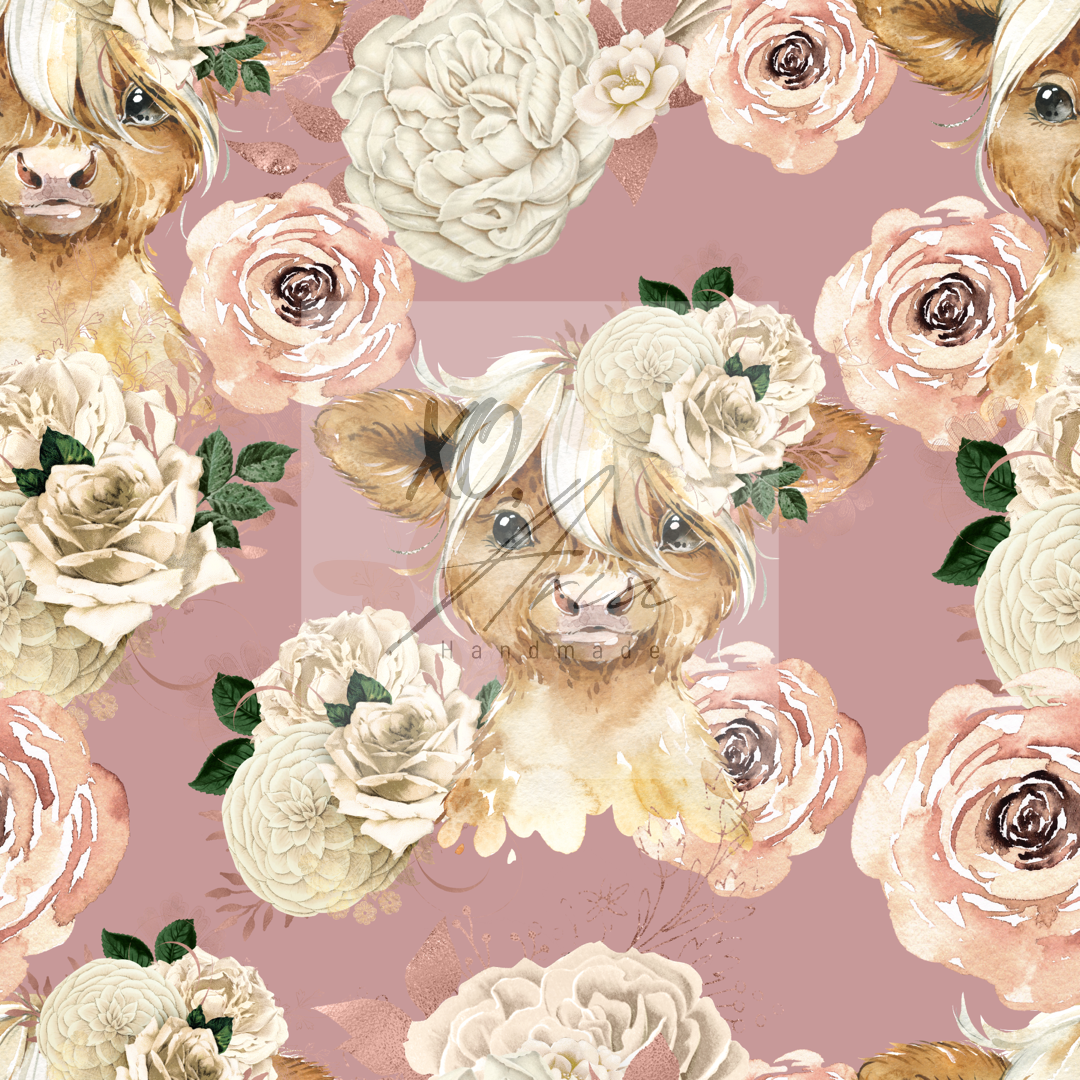 Floral Highland Cows