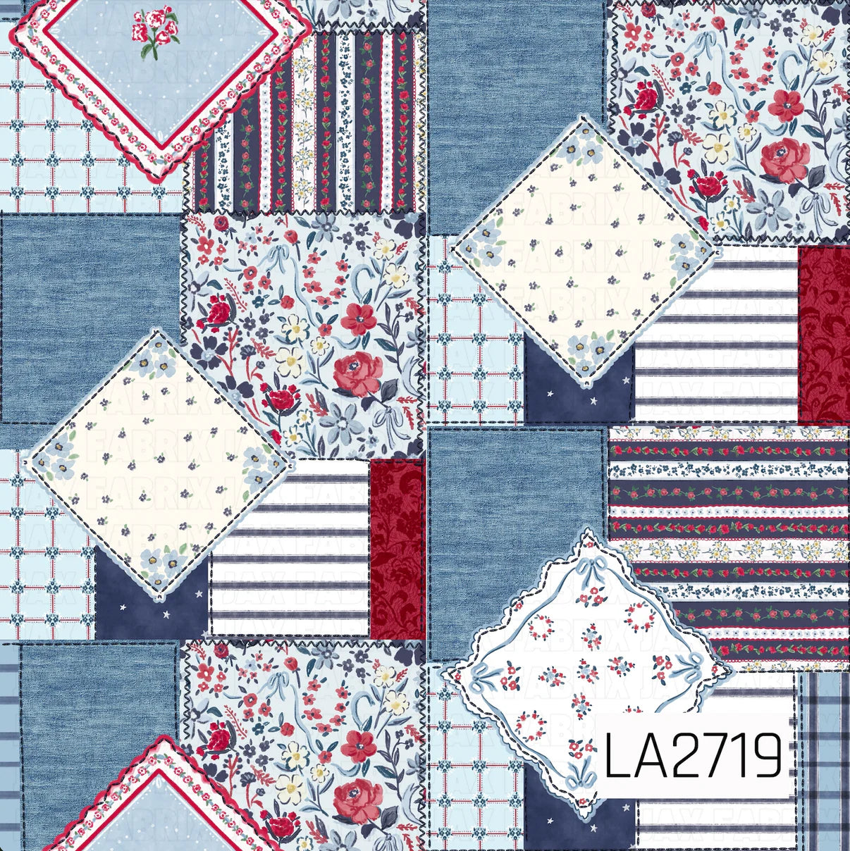 Granny's Patriotic Floral Patchwork