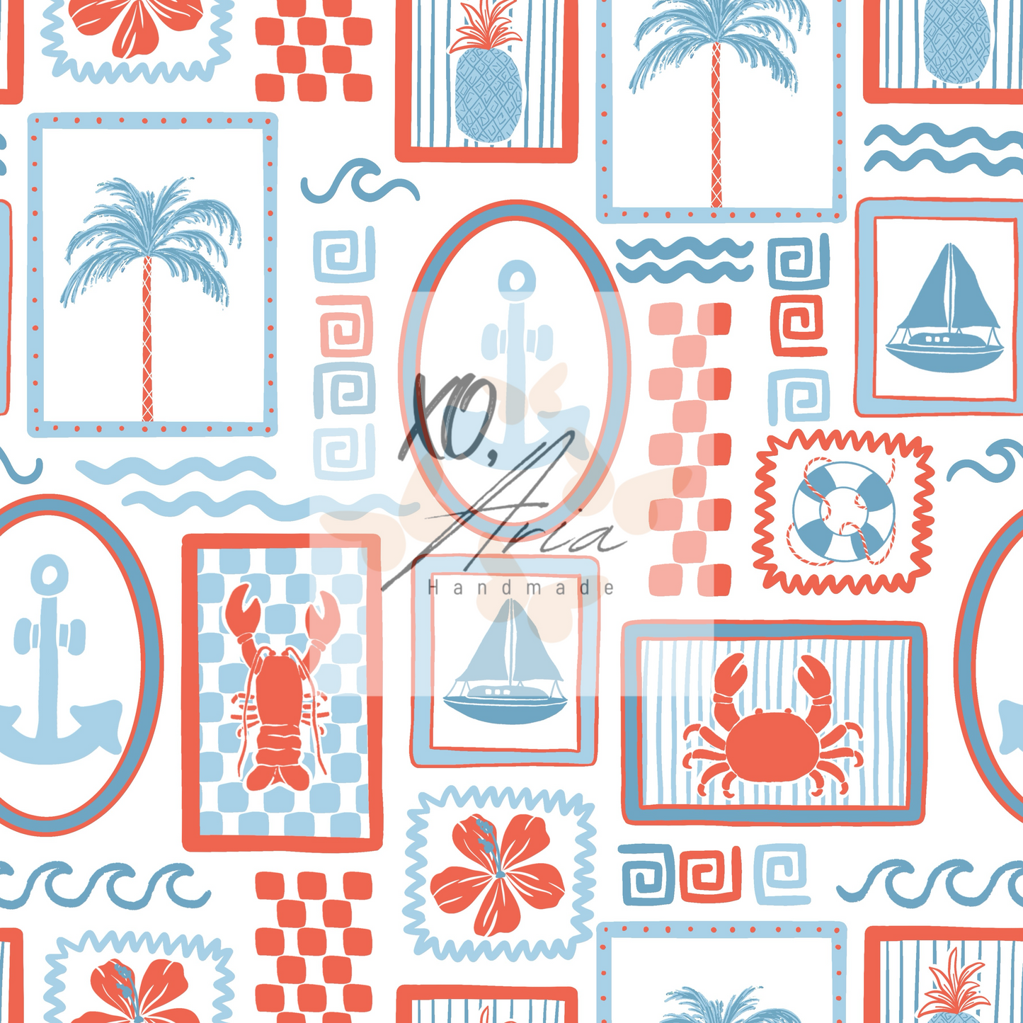 Red/Blue Beachy Patchwork