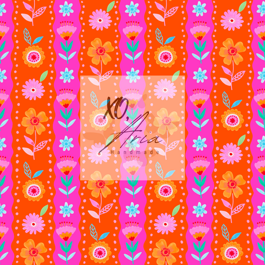 Bright Floral Stripes