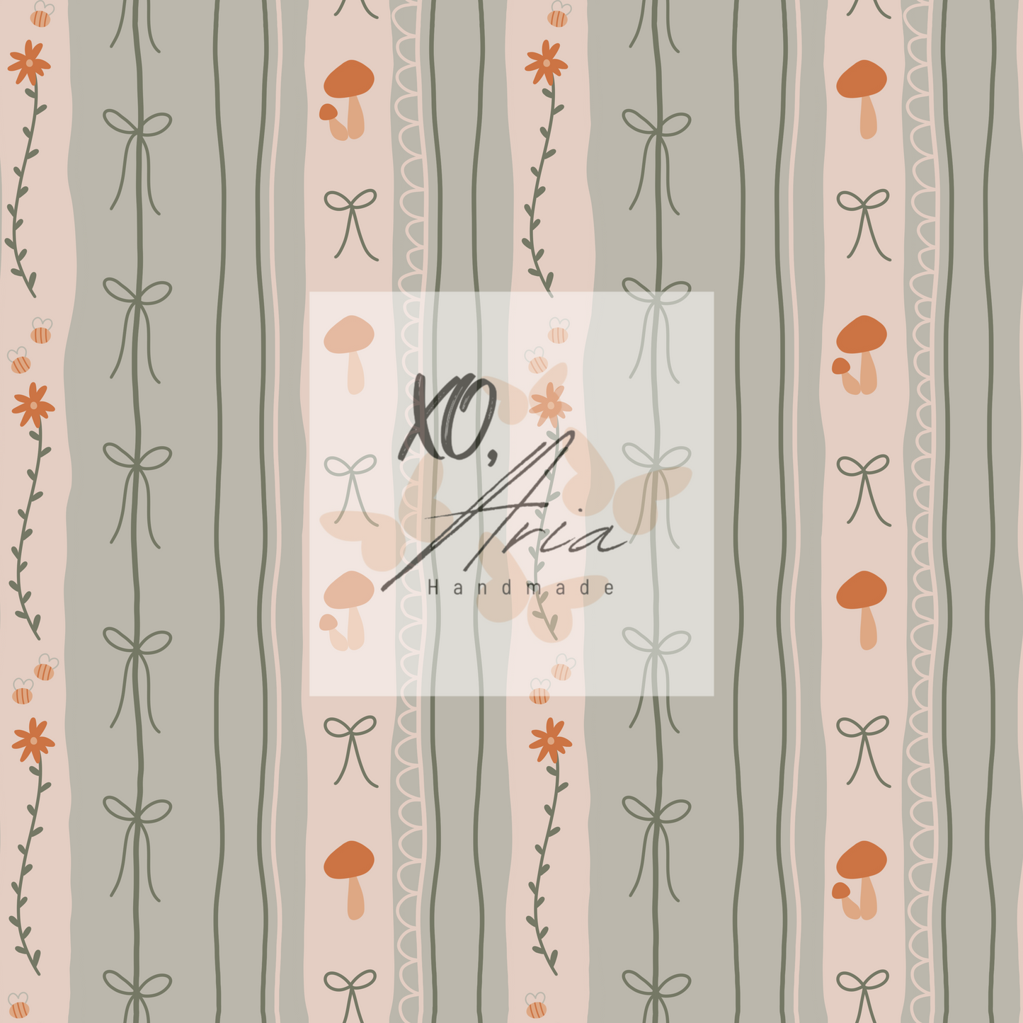 Bee's + Mushrooms Vintage Wallpaper