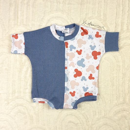 12-18m RTS - Mousey Half/Half T-shirt Romper