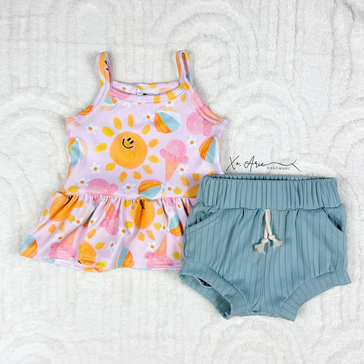 12-18m RTS - Summer Vibes Cami Peplum SET