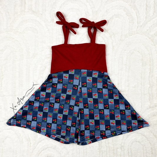 3T RTS - Cherry Brinn Shorts Romper