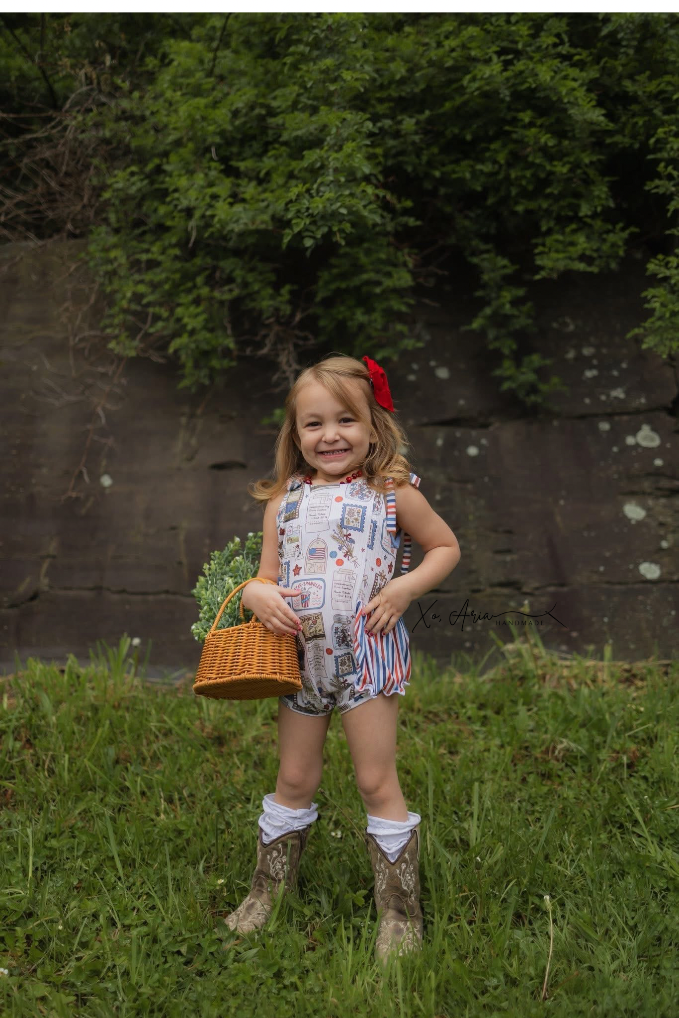 Camellia Romper - Vintage July & Stripes