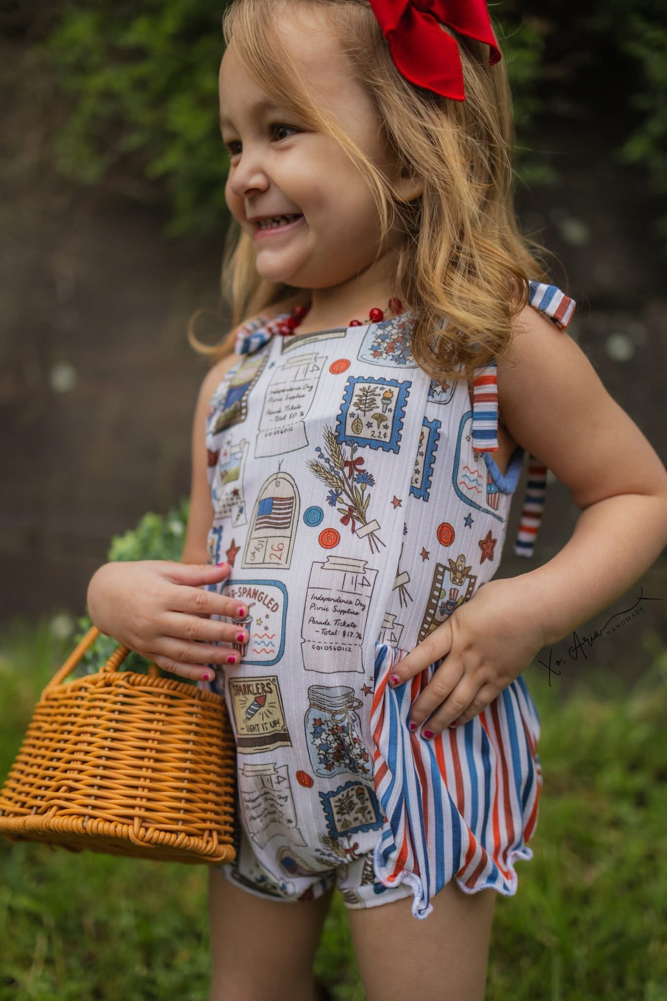 Camellia Romper - Vintage July & Stripes