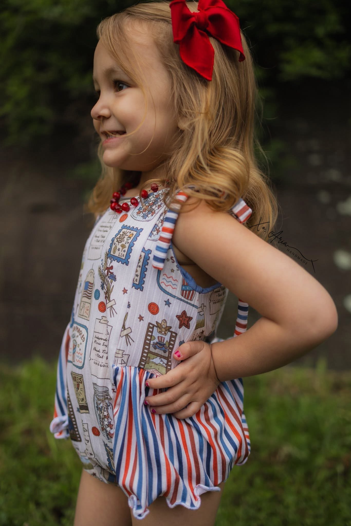 Camellia Romper - Vintage July & Stripes