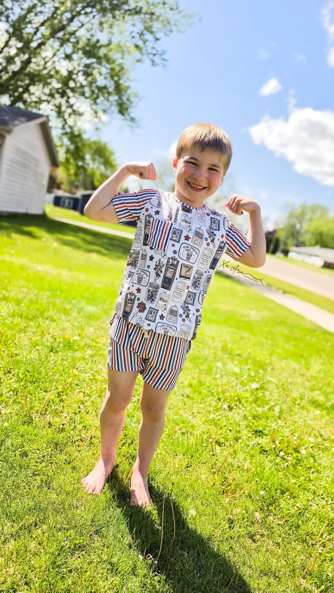 Pocket Tee - Vintage July & Stripes