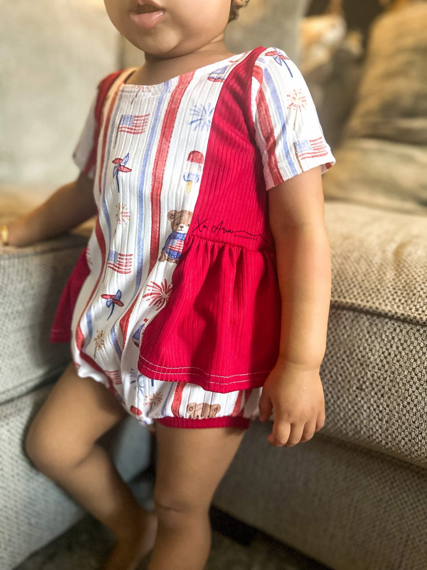 Violet Romper - Vintage Teddy 4OJ
