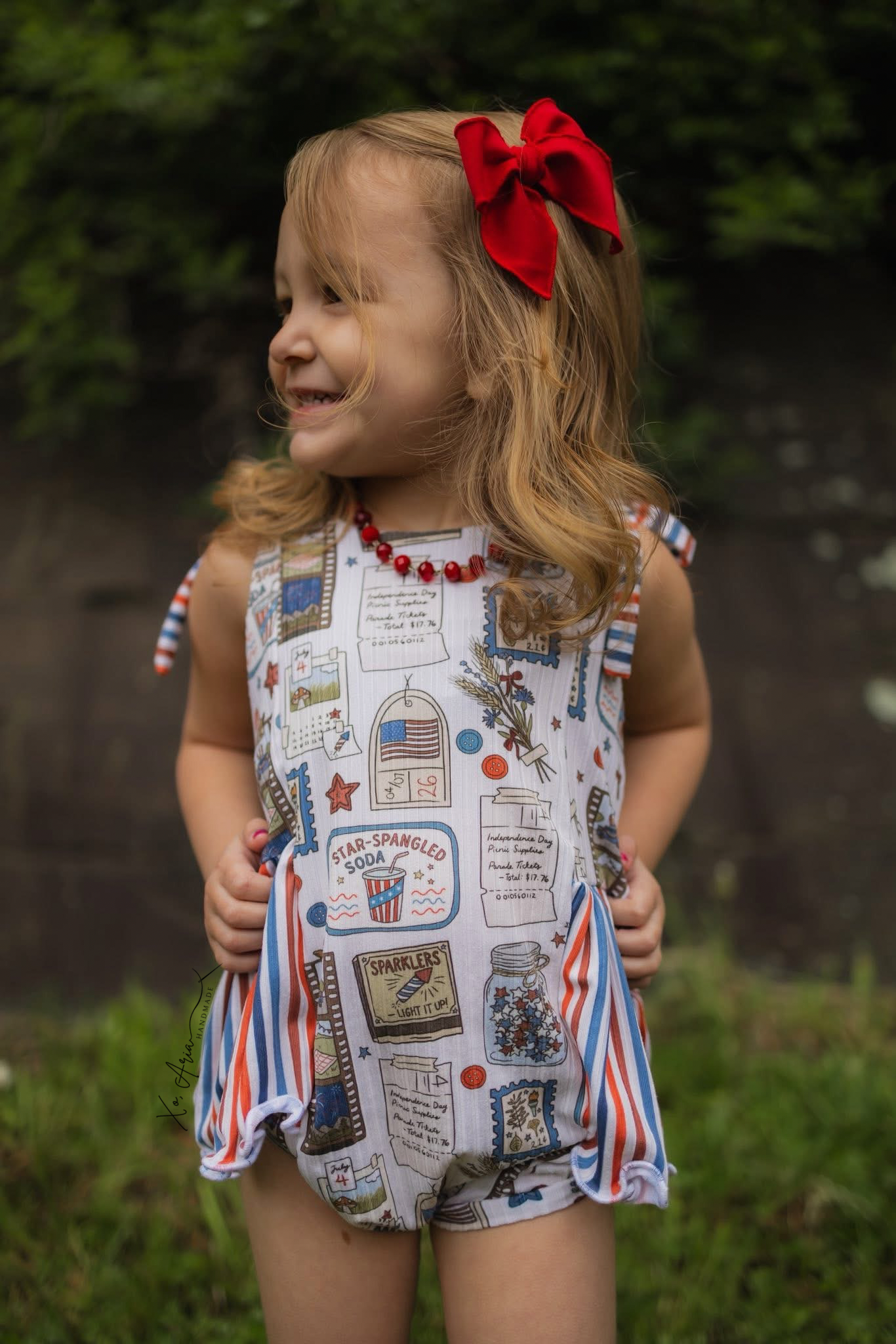 Camellia Romper - Vintage July & Stripes