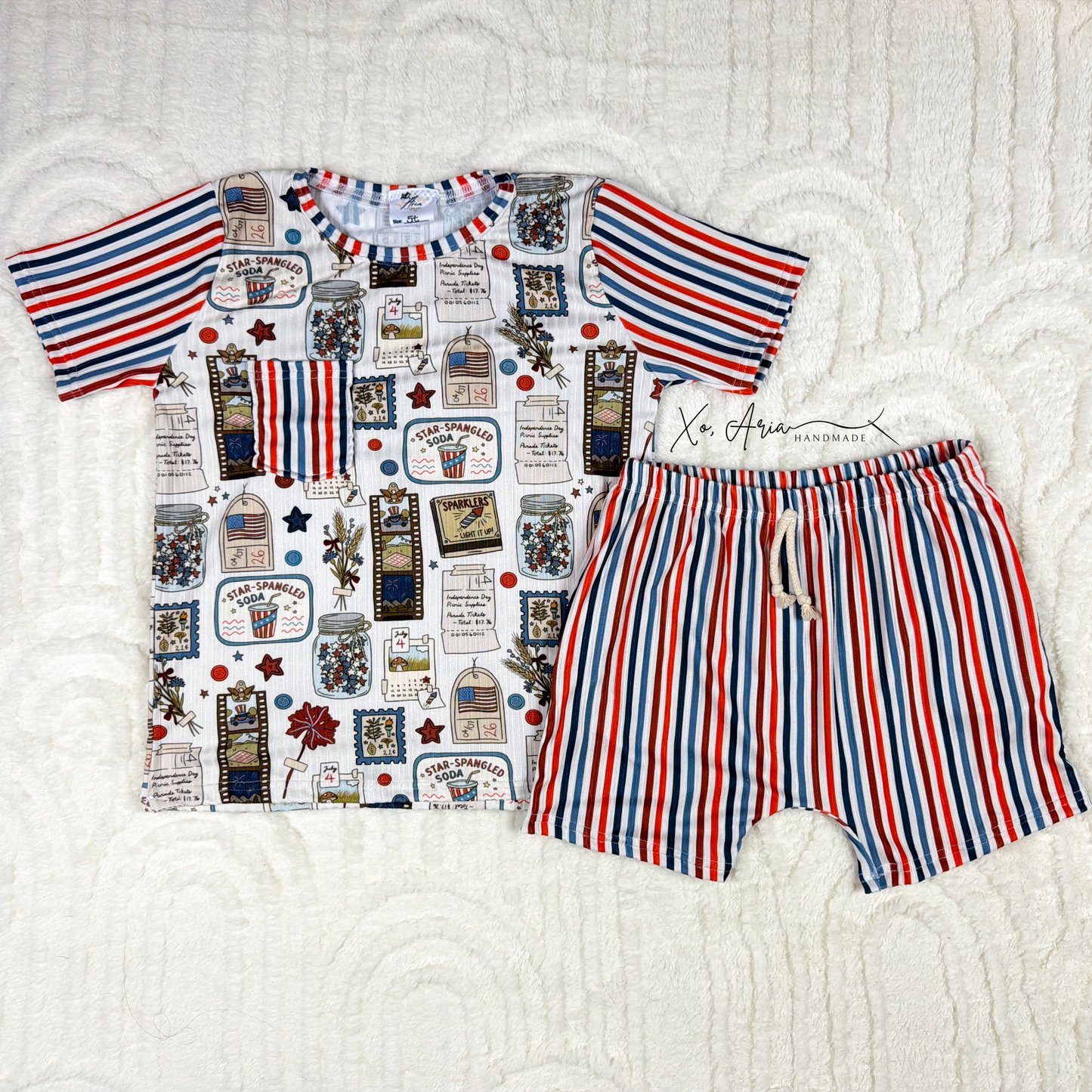 Pocket Tee - Vintage July & Stripes